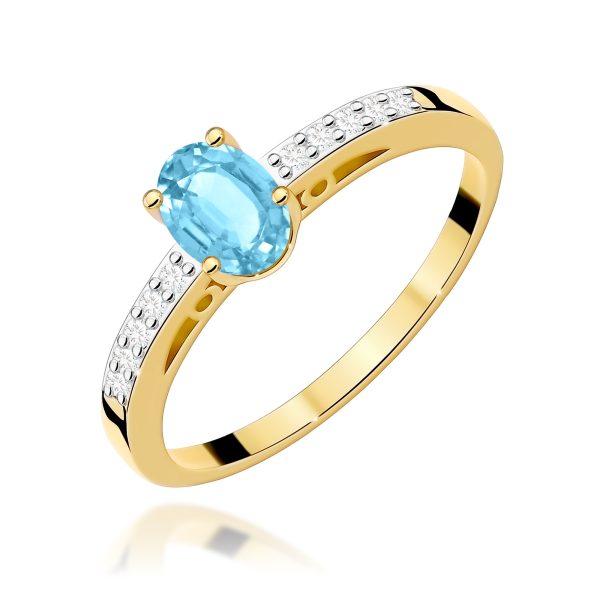 Pierścionek z kamieniem topaz swiss 0,50 ct W0067 – żółte złoto próby 585