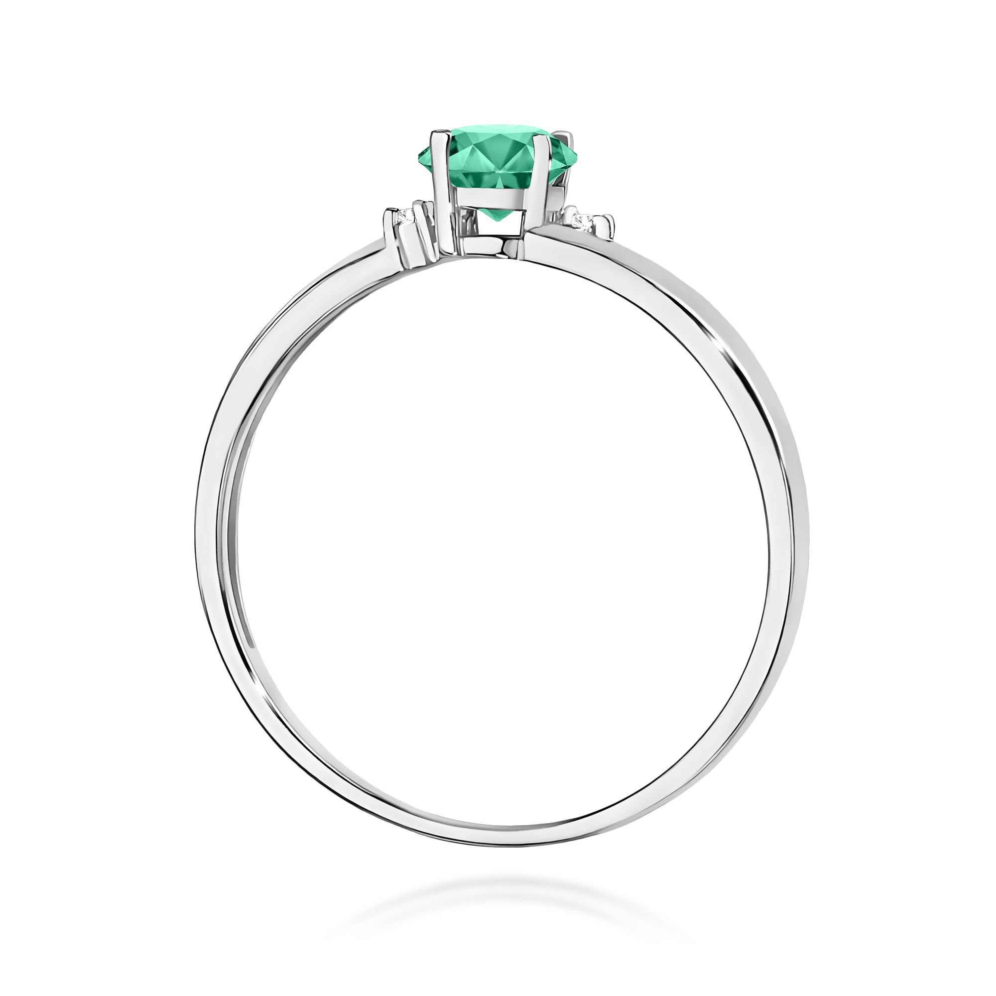 Ring with oval emerald 0,40 ct and diamonds – product image 4