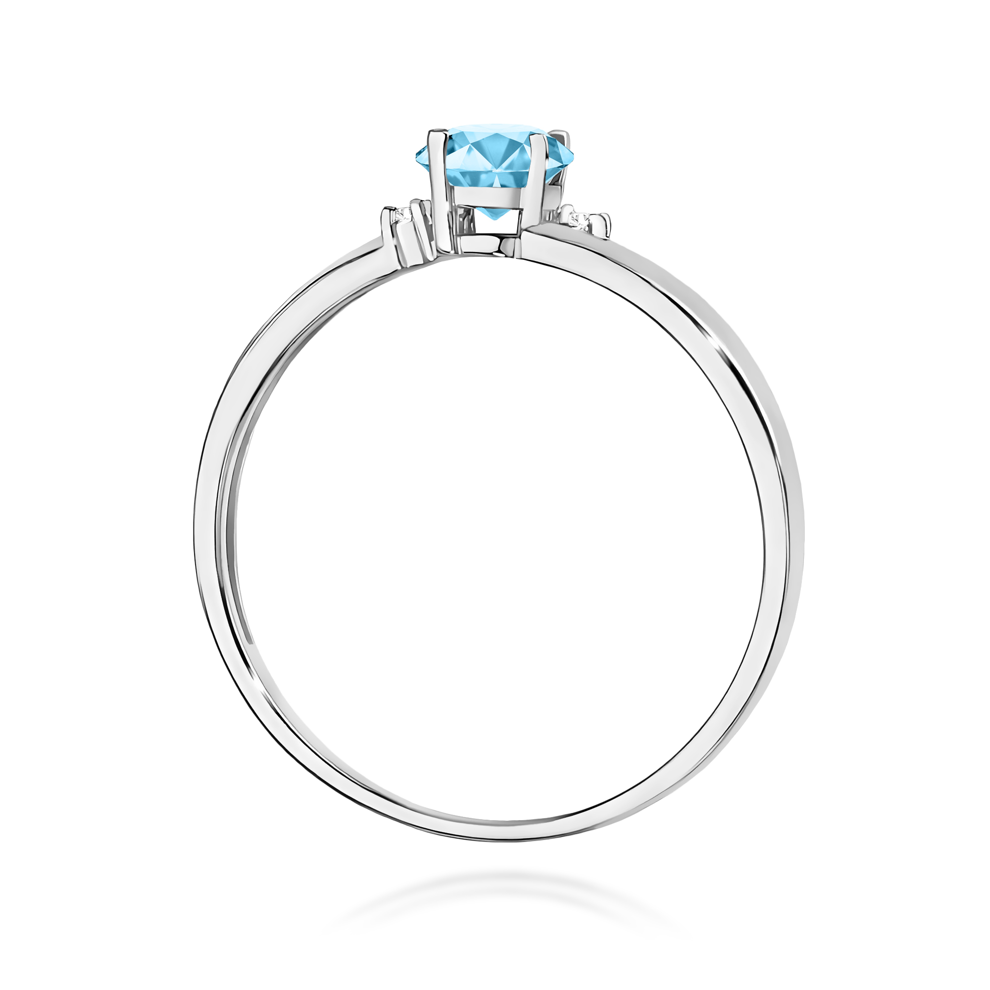 Ring in white gold with topaz and diamonds – product image 4
