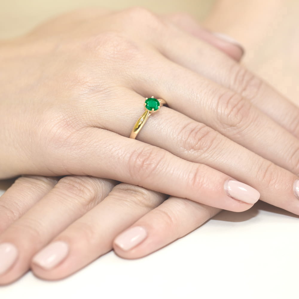 Pierścionek z szmaragdem 0,50 ct W0074 · W074 - obrazek 4