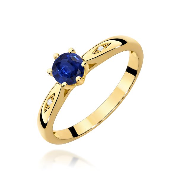 Pierścionek z szafirem 0,50 ct W0074 – żółte złoto próby 585