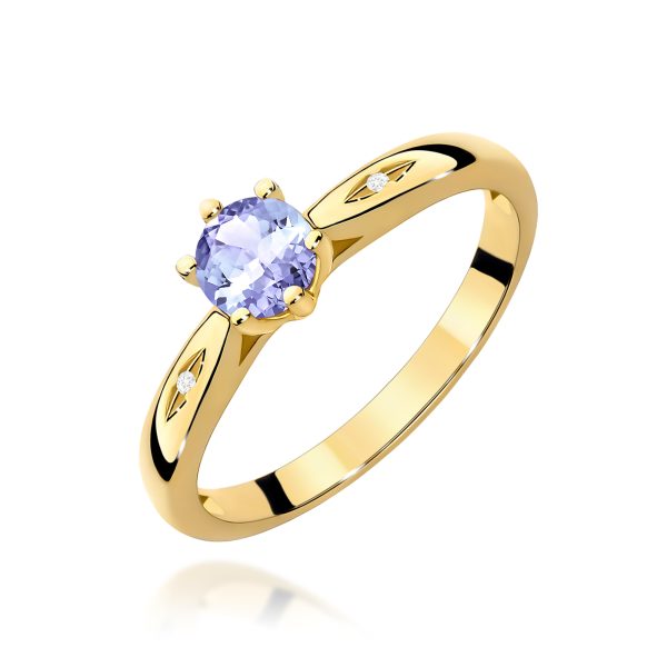 Pierścionek z tanzanitem 0,50 ct W0074 – żółte złoto próby 585