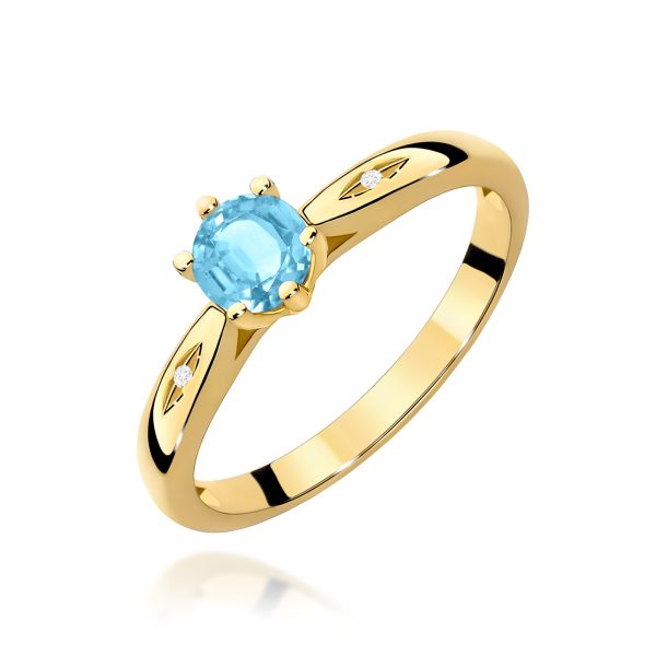 Pierścionek z kamieniem topaz swiss 0,50 ct W0074 – żółte złoto próby 585