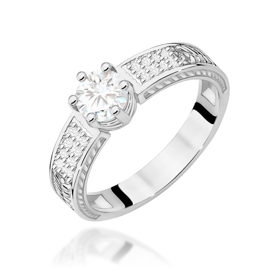 Ring with white sapphire 0,60 ct and diamond