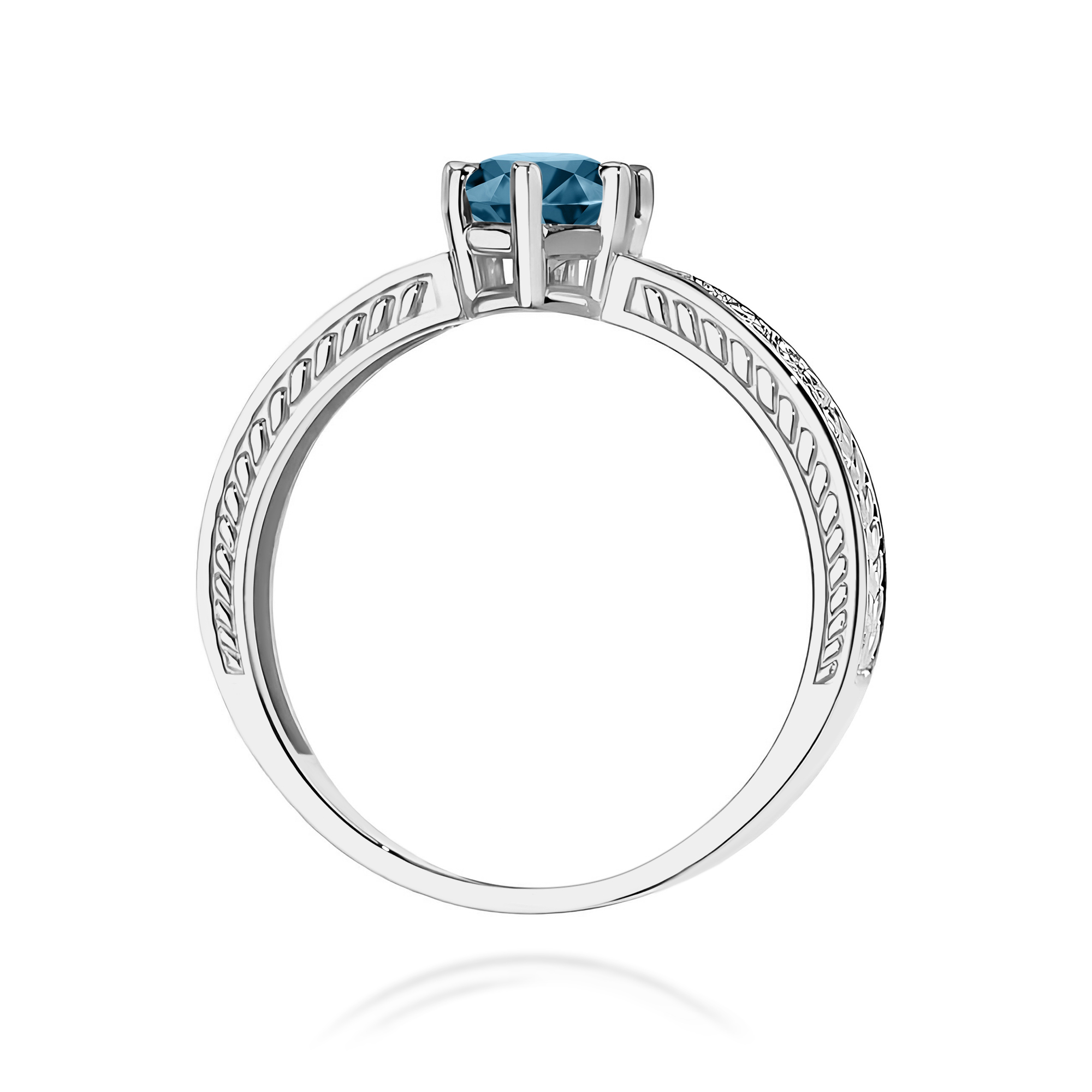 Pierścionek z kamieniem topaz london blue 0,50 ct W0075 · W075 - obrazek 3