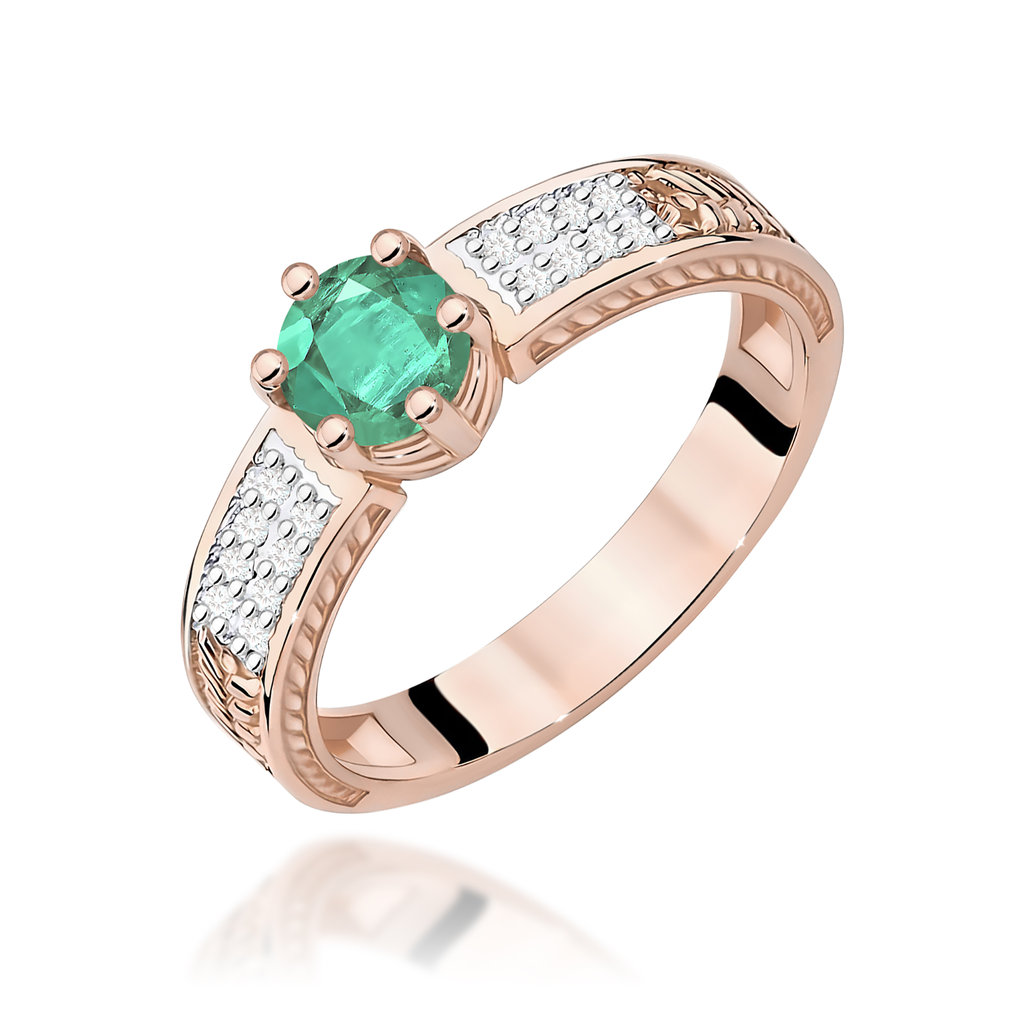 Pierścionek z szmaragdem 0,50 ct W0075 · W075