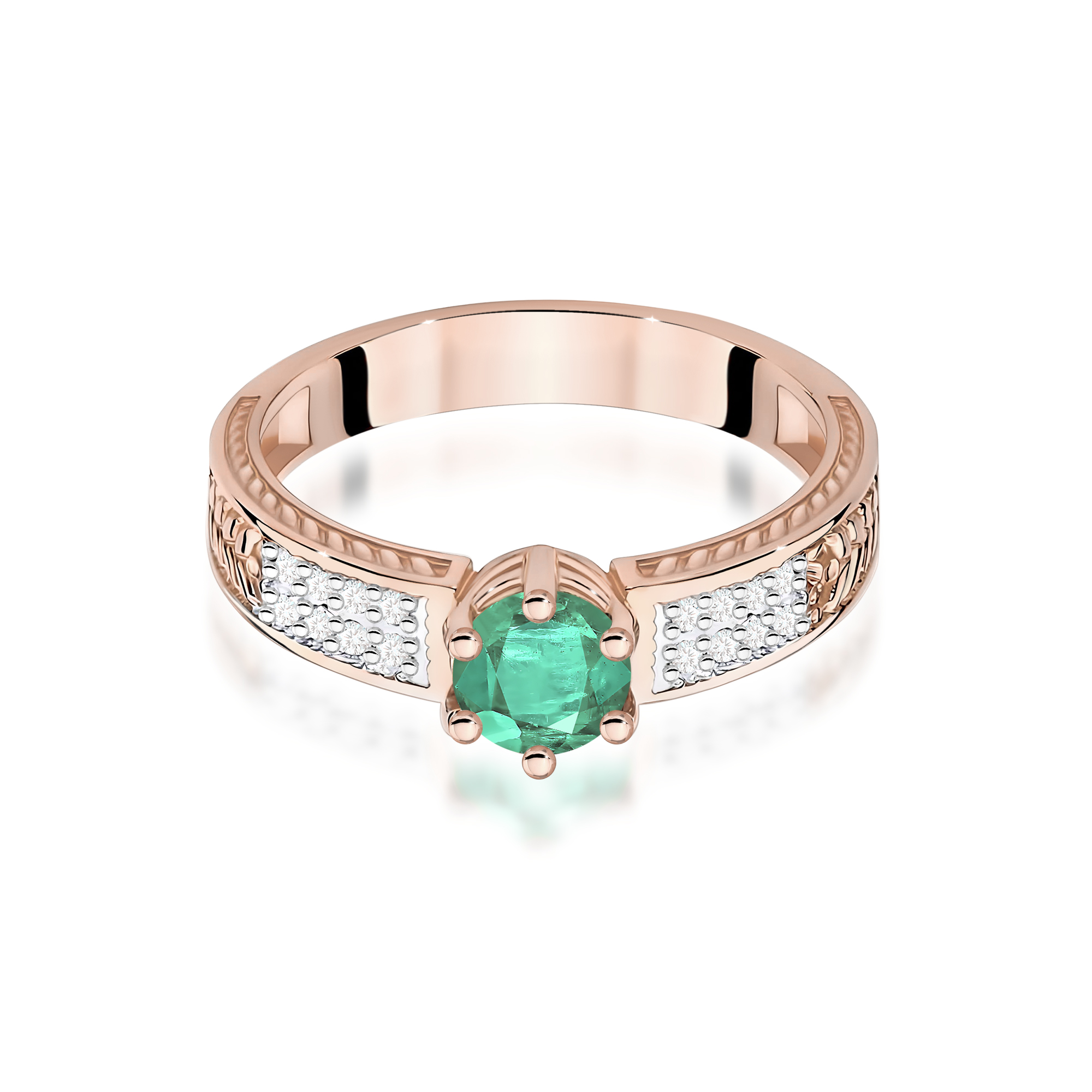 Pierścionek z szmaragdem 0,50 ct W0075 · W075 - obrazek 2
