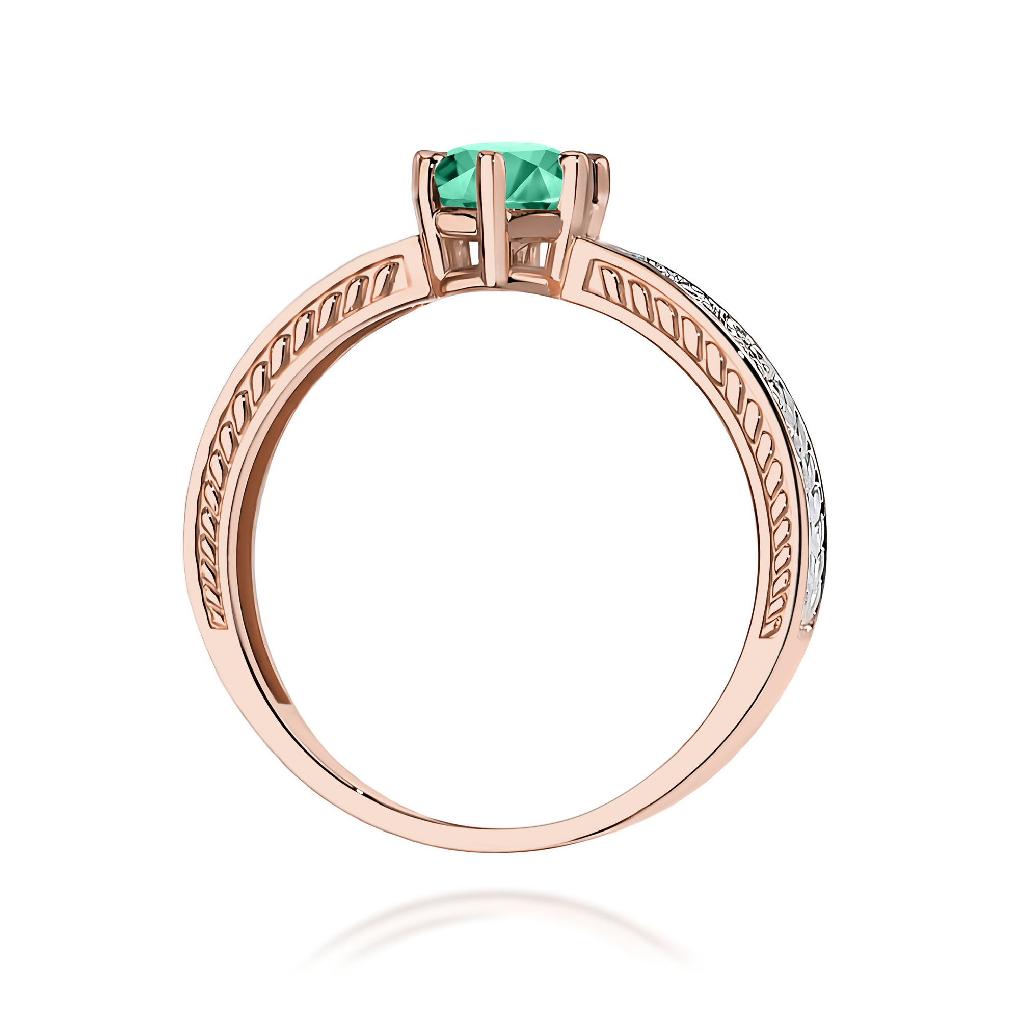 Pierścionek z szmaragdem 0,50 ct W0075 · W075 - obrazek 3