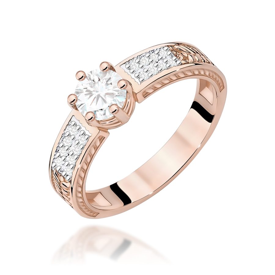 Pierścionek z białym szafirem 0,60 ct i diamentem · W075
