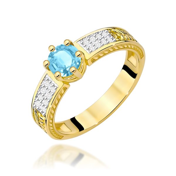 Pierścionek z kamieniem topaz swiss 0,50 ct W0075 – żółte złoto próby 585