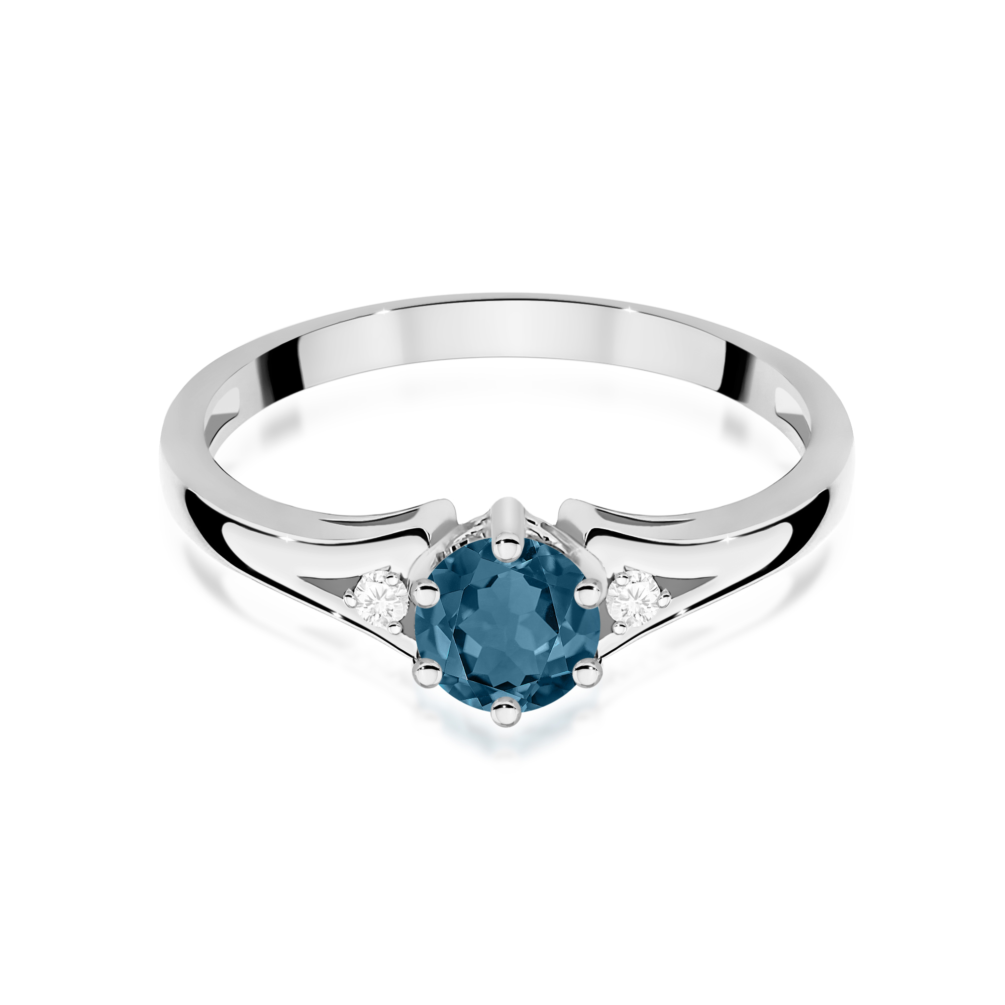 Pierścionek z kamieniem topaz london blue 0,50 ct · W0076 - obrazek 2