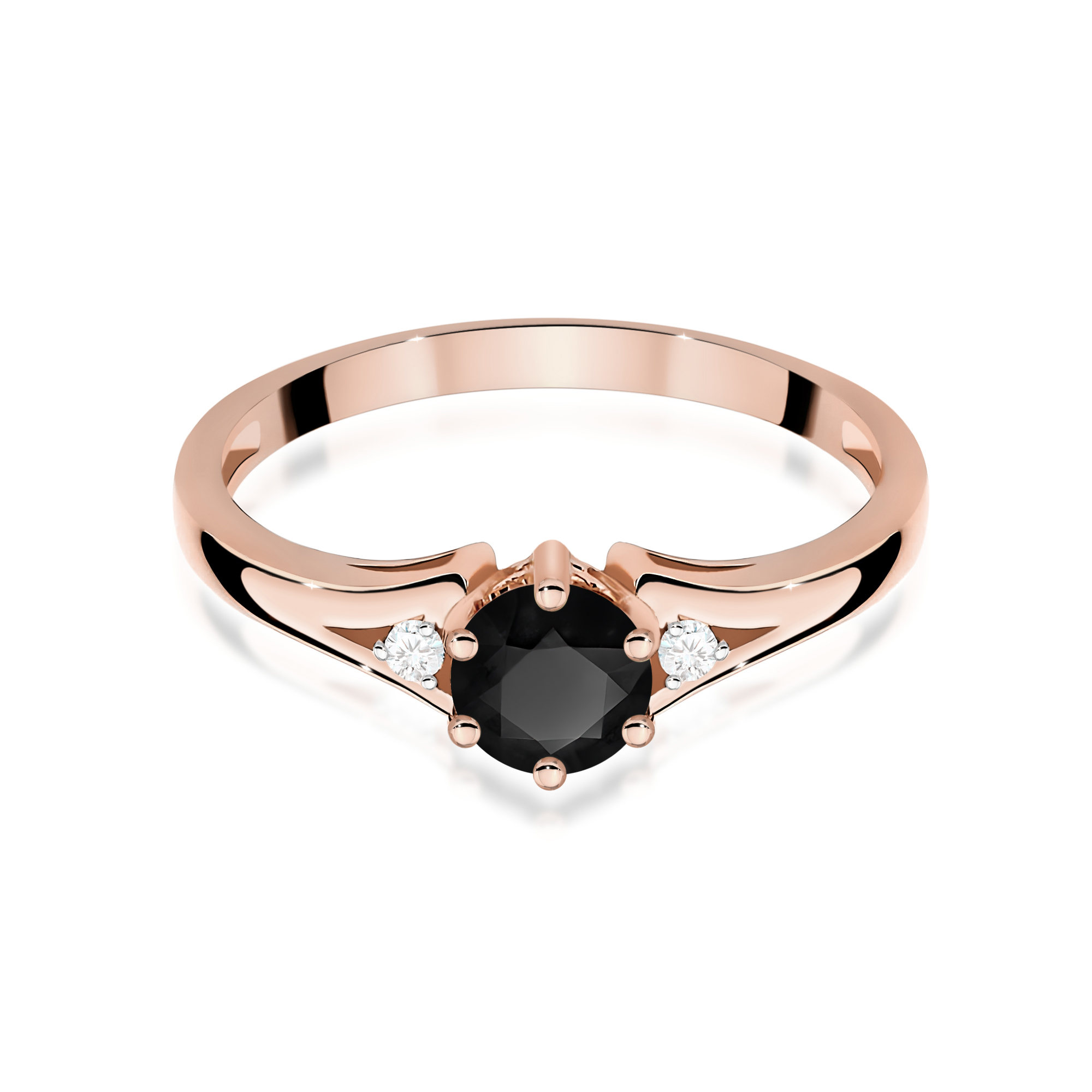 Pierścionek z czarnym diamentem 0,50 ct · W0076 - obrazek 2