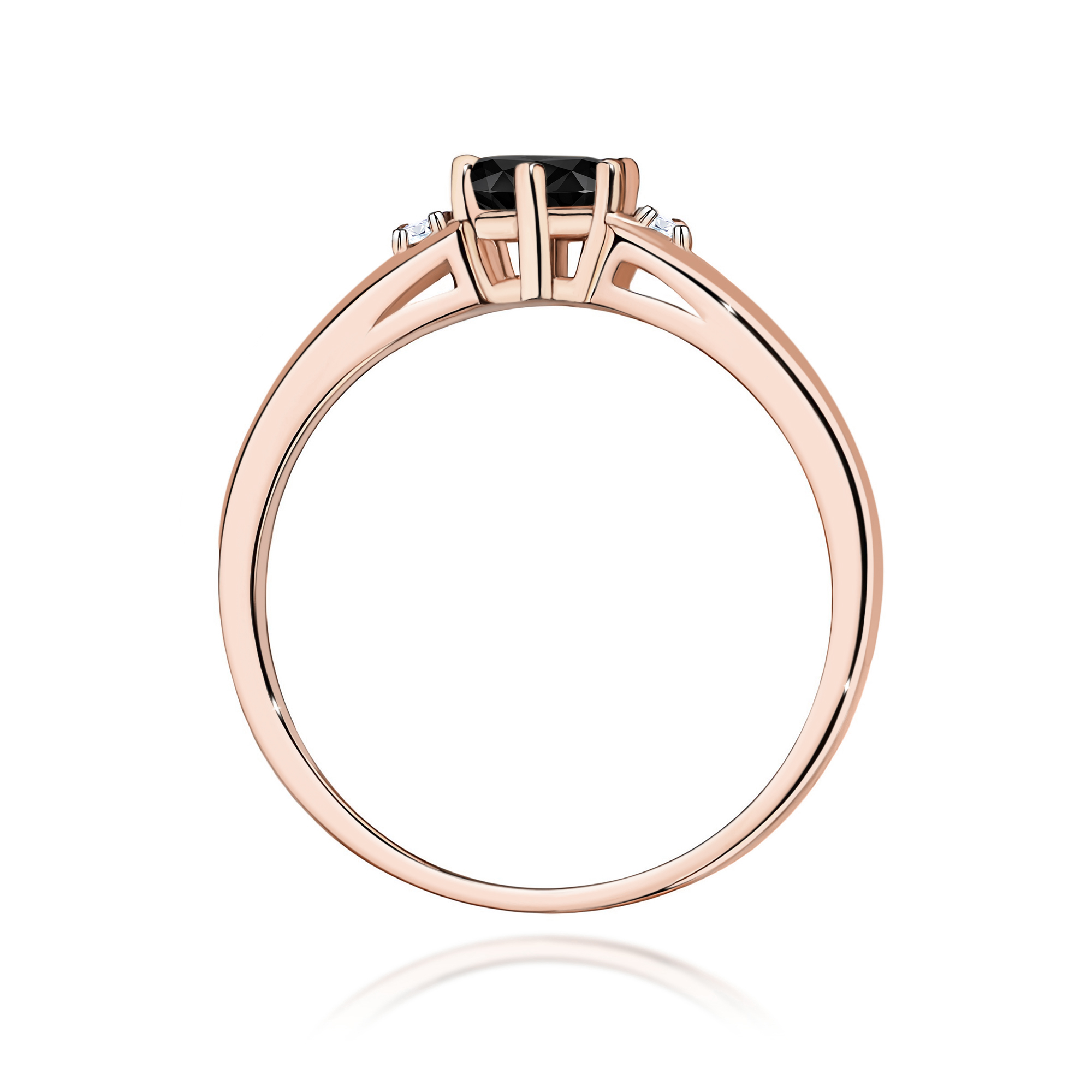 Pierścionek z czarnym diamentem 0,50 ct · W0076 - obrazek 3