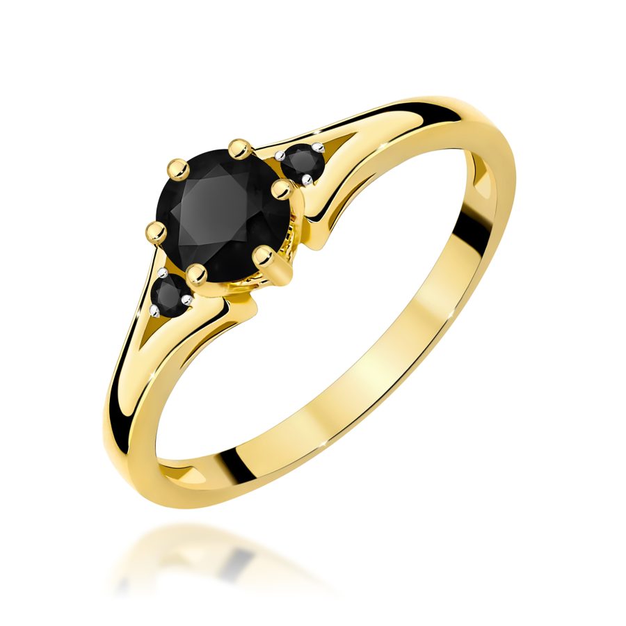 Gold ring with black diamond