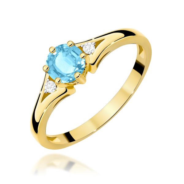Pierścionek z kamieniem topaz swiss 0,50 ct W0076 – żółte złoto próby 585