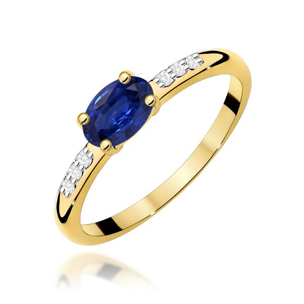 Pierścionek z szafirem 0,70 ct W0077 – żółte złoto próby 585