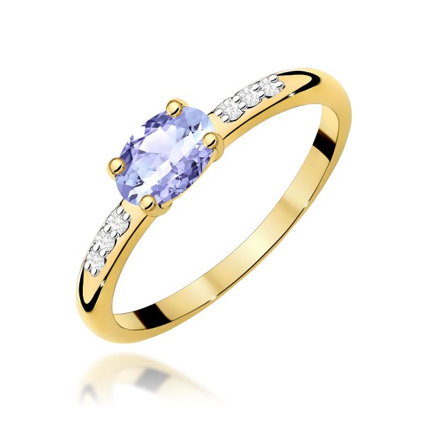 Pierścionek z tanzanitem 0,40 ct W0077 – żółte złoto próby 585