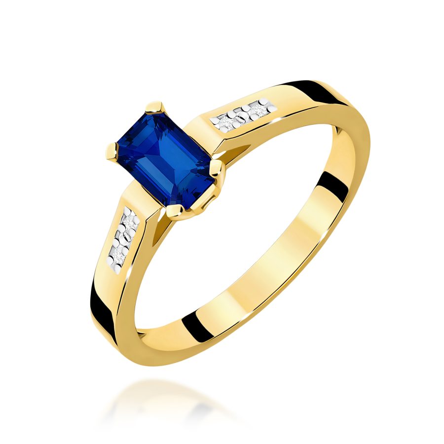 Pierścionek z szafirem 0,60 ct W0078 – żółte złoto próby 585 · W078