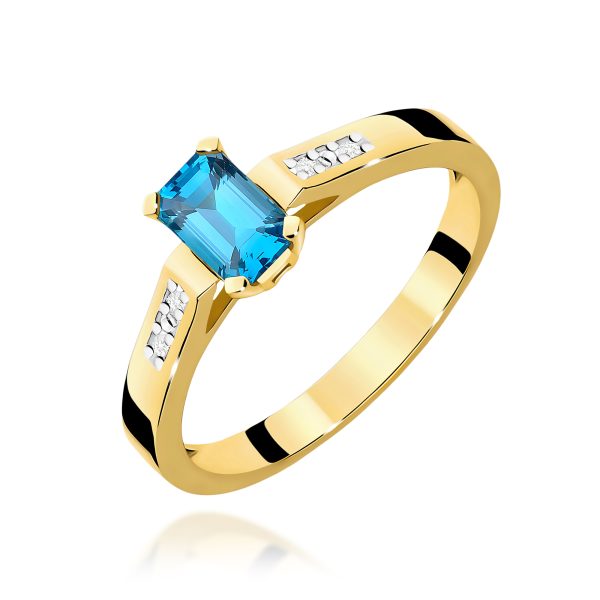 Pierścionek z kamieniem topaz swiss 0,65 ct W0078 – żółte złoto próby 585