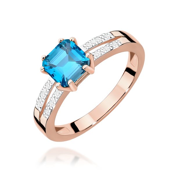 Pierścionek z kamieniem topaz swiss 1,10 ct W0079 – różowe złoto próby 585