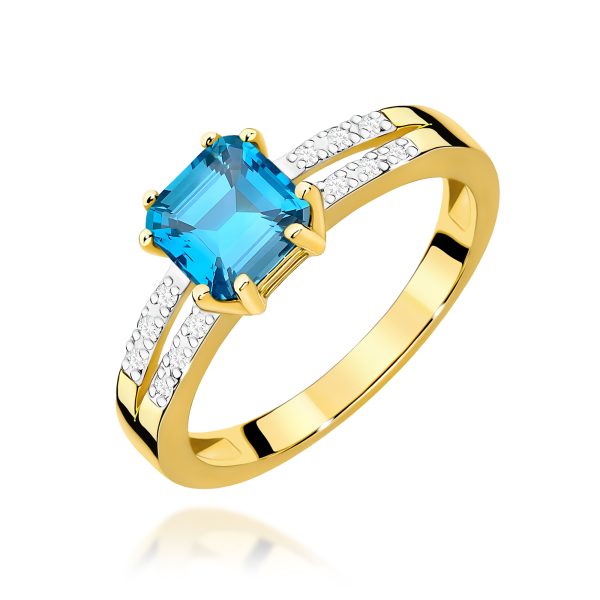 Pierścionek z kamieniem topaz swiss 1,10 ct W0079 – żółte złoto próby 585