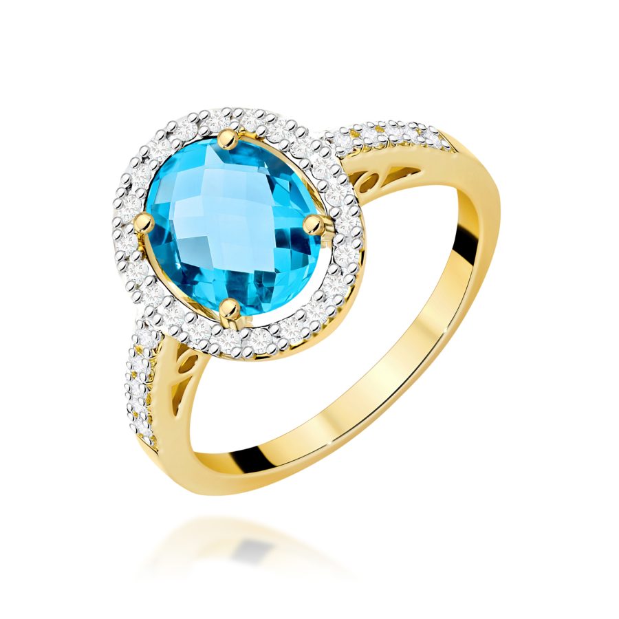 Pierścionek z kamieniem topaz swiss 1,70 ct W0080 – żółte złoto próby 585 · W080