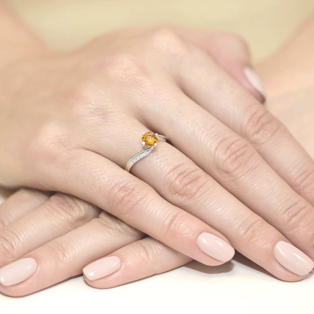 Pierścionek z kamieniem cytryn 0,50 ct W0084 · W084 - obrazek 4