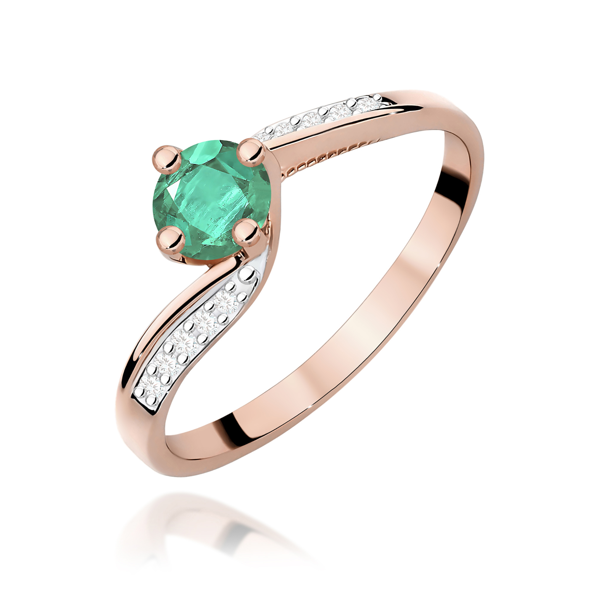 Pierścionek z szmaragdem 0,50 ct W0084 · W084
