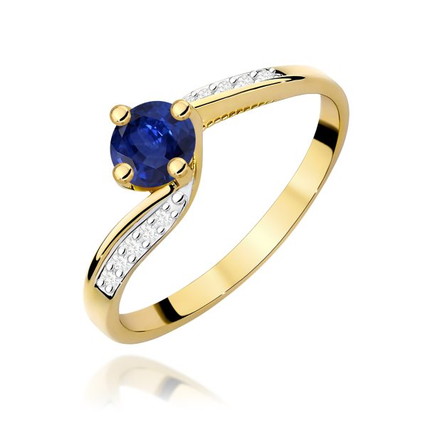 Pierścionek z szafirem 0,50 ct W0084 – żółte złoto próby 585