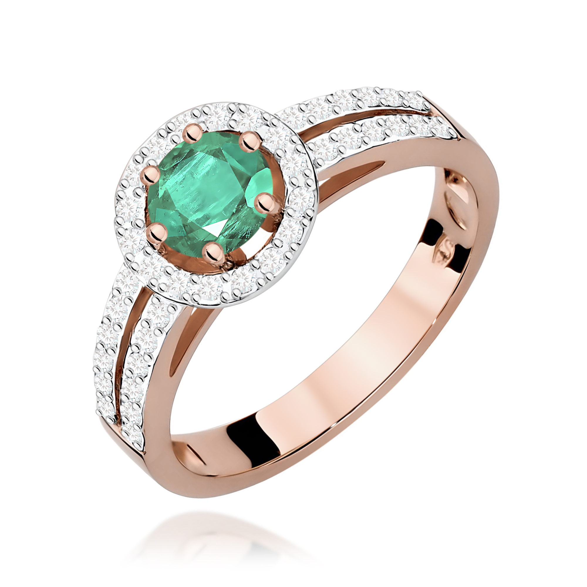 Pierścionek z szmaragdem 0,50 ct W0087 · W087
