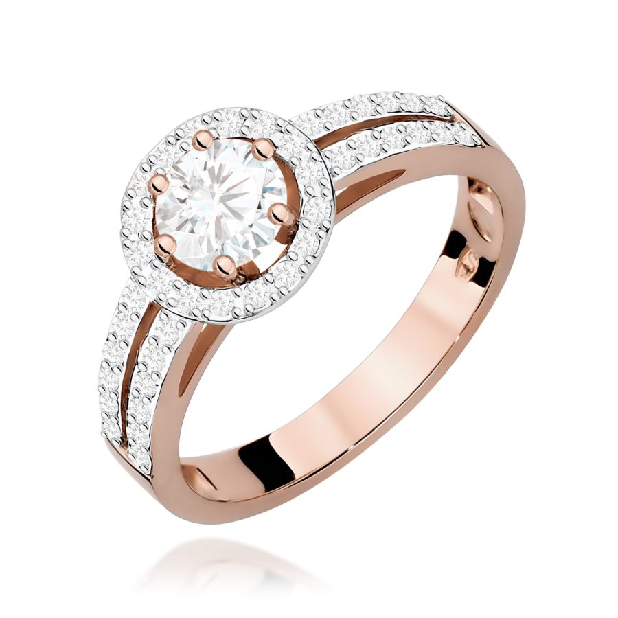 Pierścionek z białym szafirem 0,60 ct i diamentem · W087