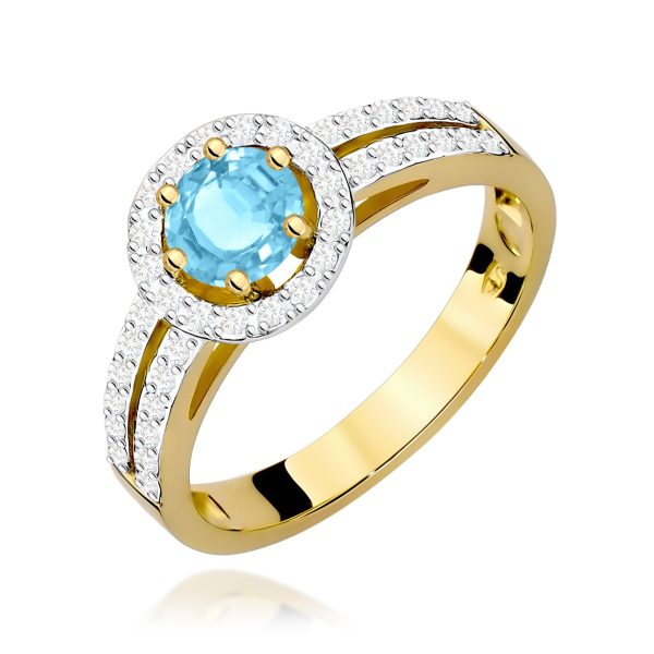 Pierścionek z kamieniem topaz swiss 0,50 ct W0087 – żółte złoto próby 585
