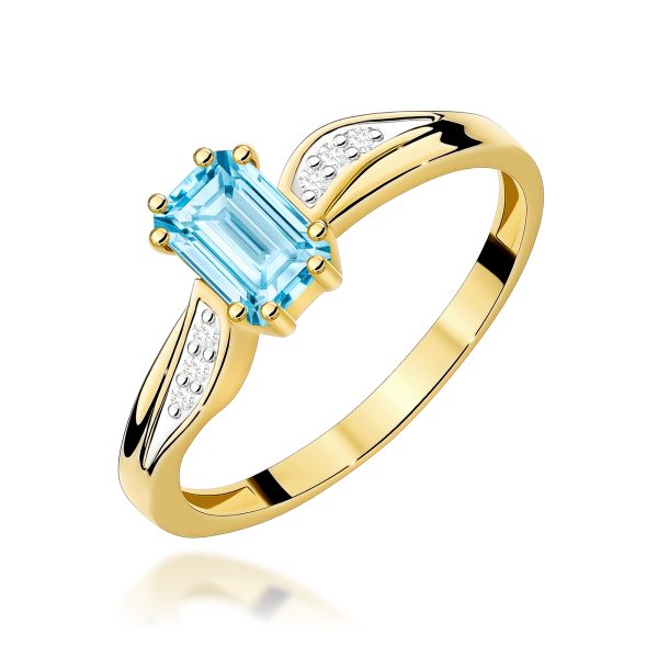 Pierścionek z kamieniem topaz swiss 0,65 ct W0094 – żółte złoto próby 585