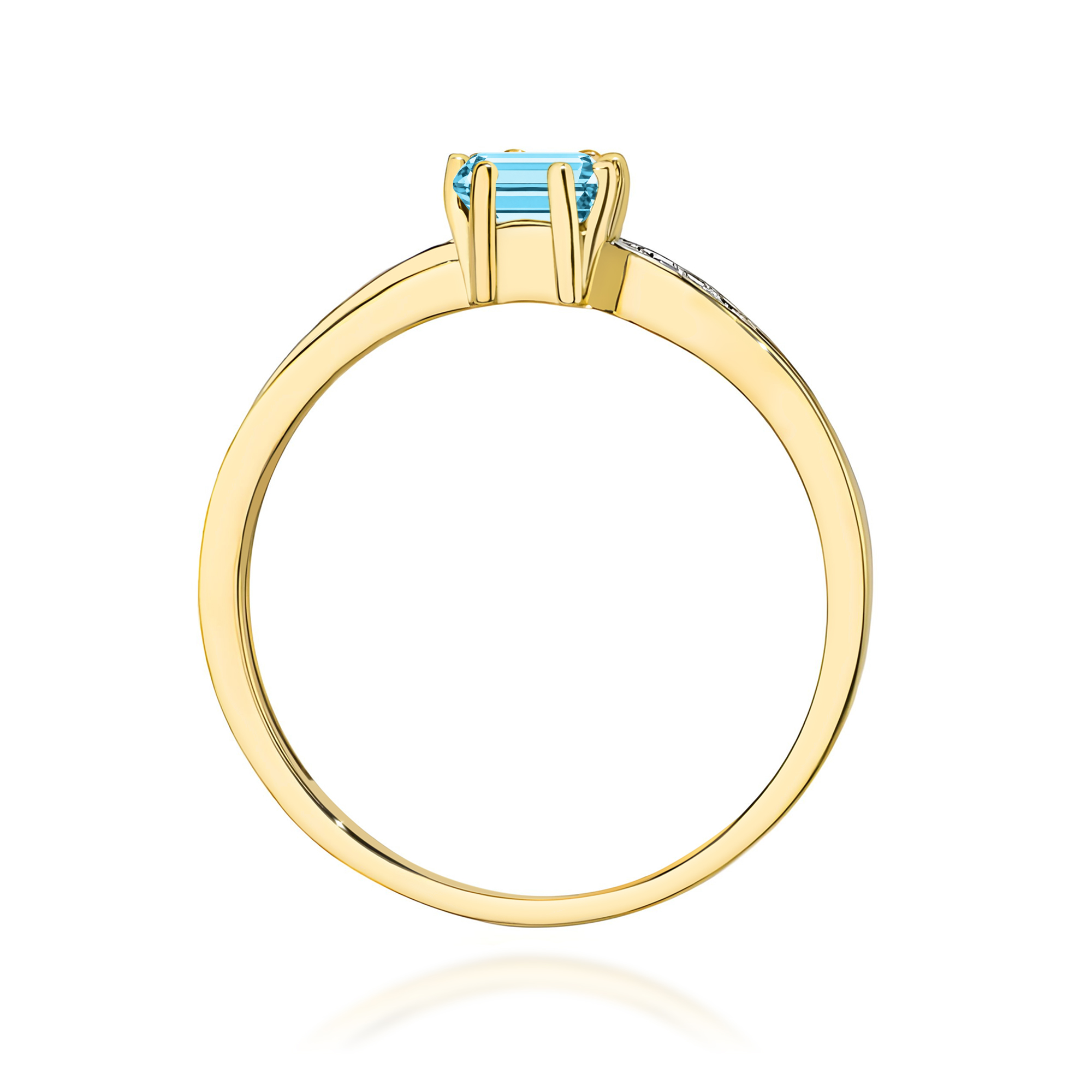 Ring in yellow gold with topaz and diamonds – product image 4