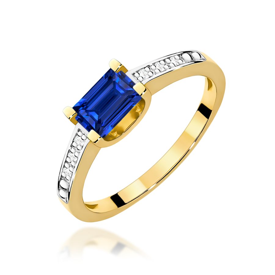 Pierścionek z szafirem 0,60 ct W0105 – żółte złoto próby 585 · W105