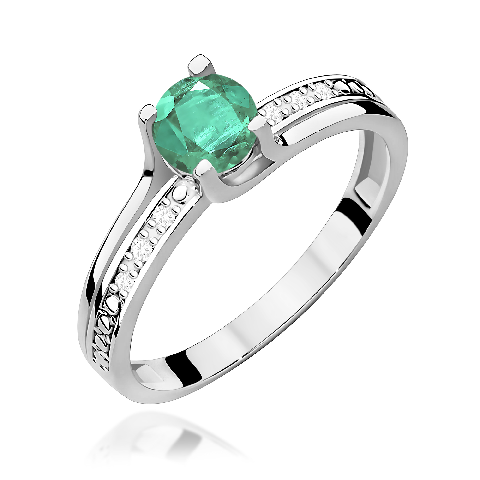 Pierścionek z szmaragdem 0,50 ct W0106 · W106