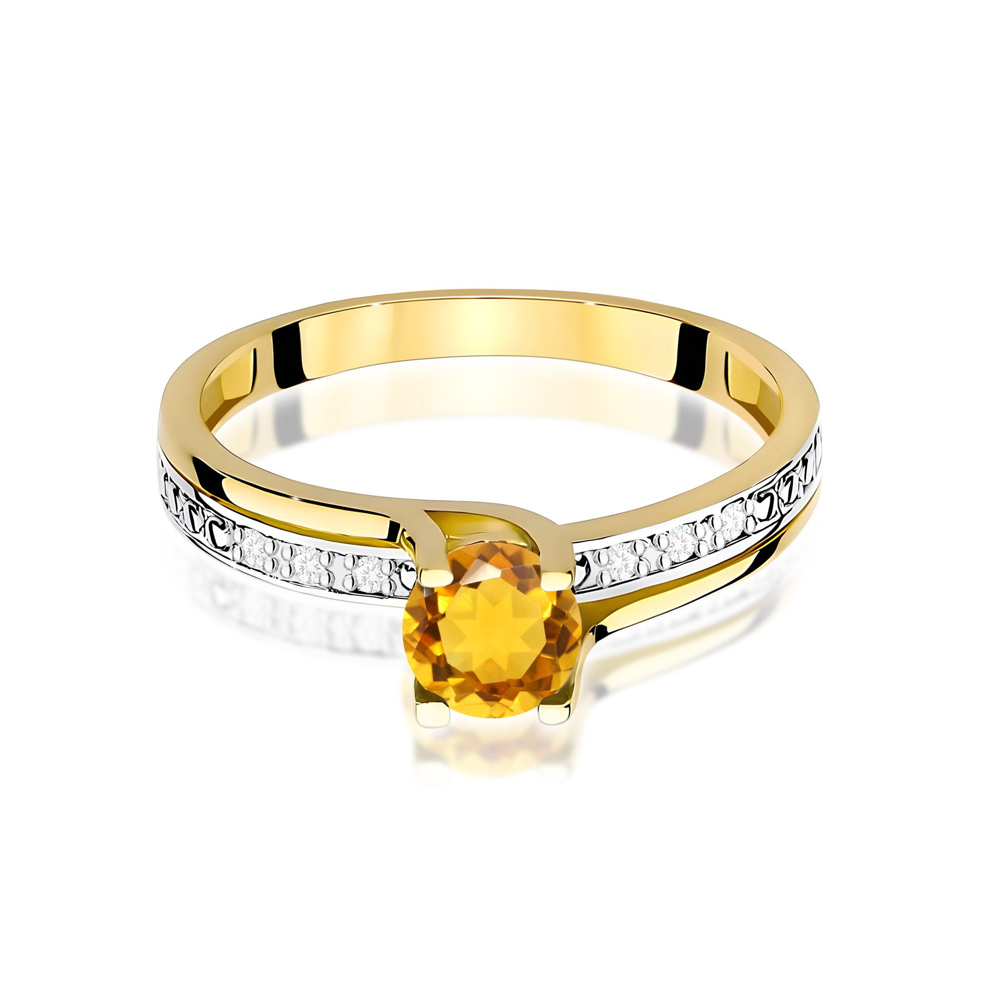 Pierścionek z kamieniem cytryn 0,50 ct W0106 · W106 - obrazek 2