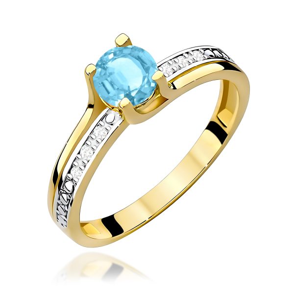 Pierścionek z kamieniem topaz swiss 0,50 ct W0106 – żółte złoto próby 585
