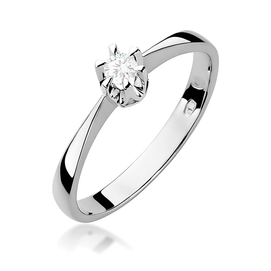 Ring with round diamond 0,12 ct