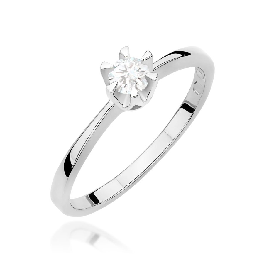 Ring with round diamond 0,20 ct in gold 585