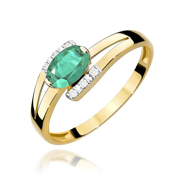 Pierścionek z szmaragdem 0,40 ct W0119 – żółte złoto próby 585