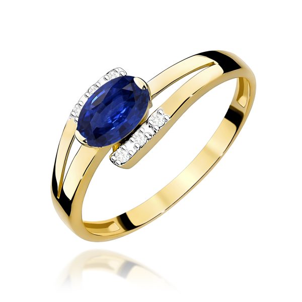 Pierścionek z szafirem 0,70 ct W0119 – żółte złoto próby 585