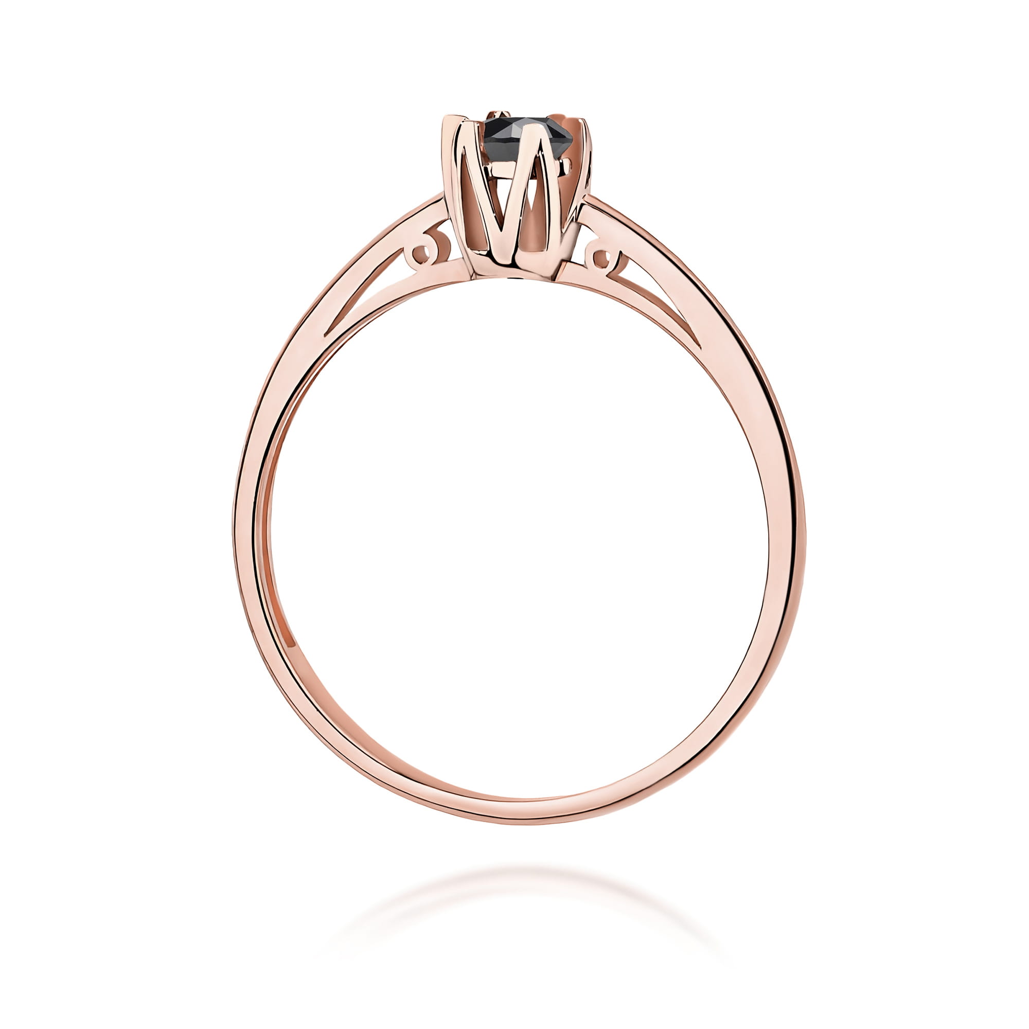 Pierścionek z czarnym diamentem 0,20 ct W0133 · W133 - obrazek 3