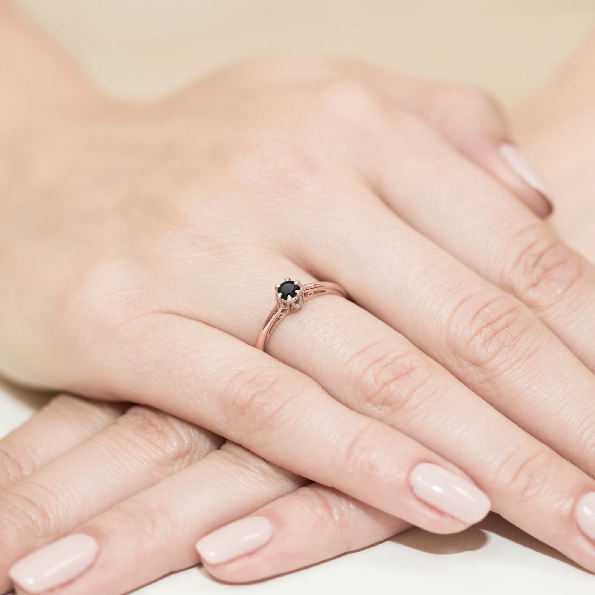 Pierścionek z czarnym diamentem 0,20 ct W0133 · W133 - obrazek 4