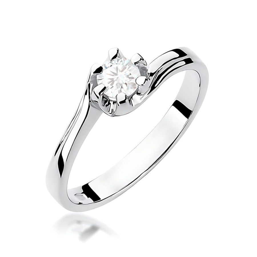 Pierścionek z okrągłym diamentem 0.3 ct · W163