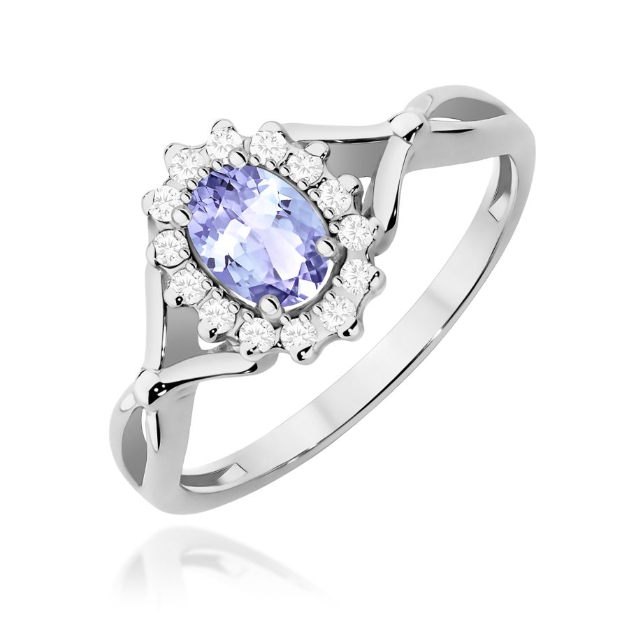 Pierścionek z tanzanitem 0,40 ct W0182 – białe złoto próby 585 · W182