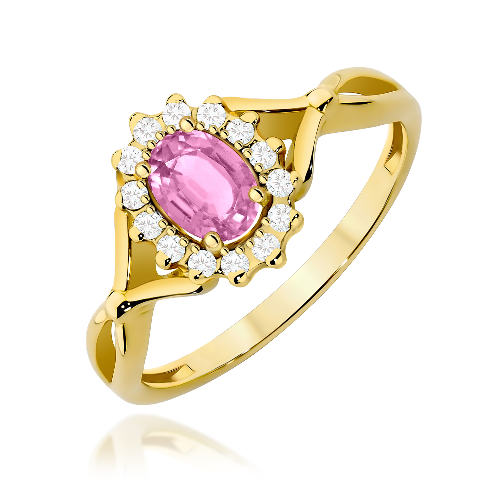 Pierścionek z kamieniem szafir różowy 0,45 ct W0182 · W182