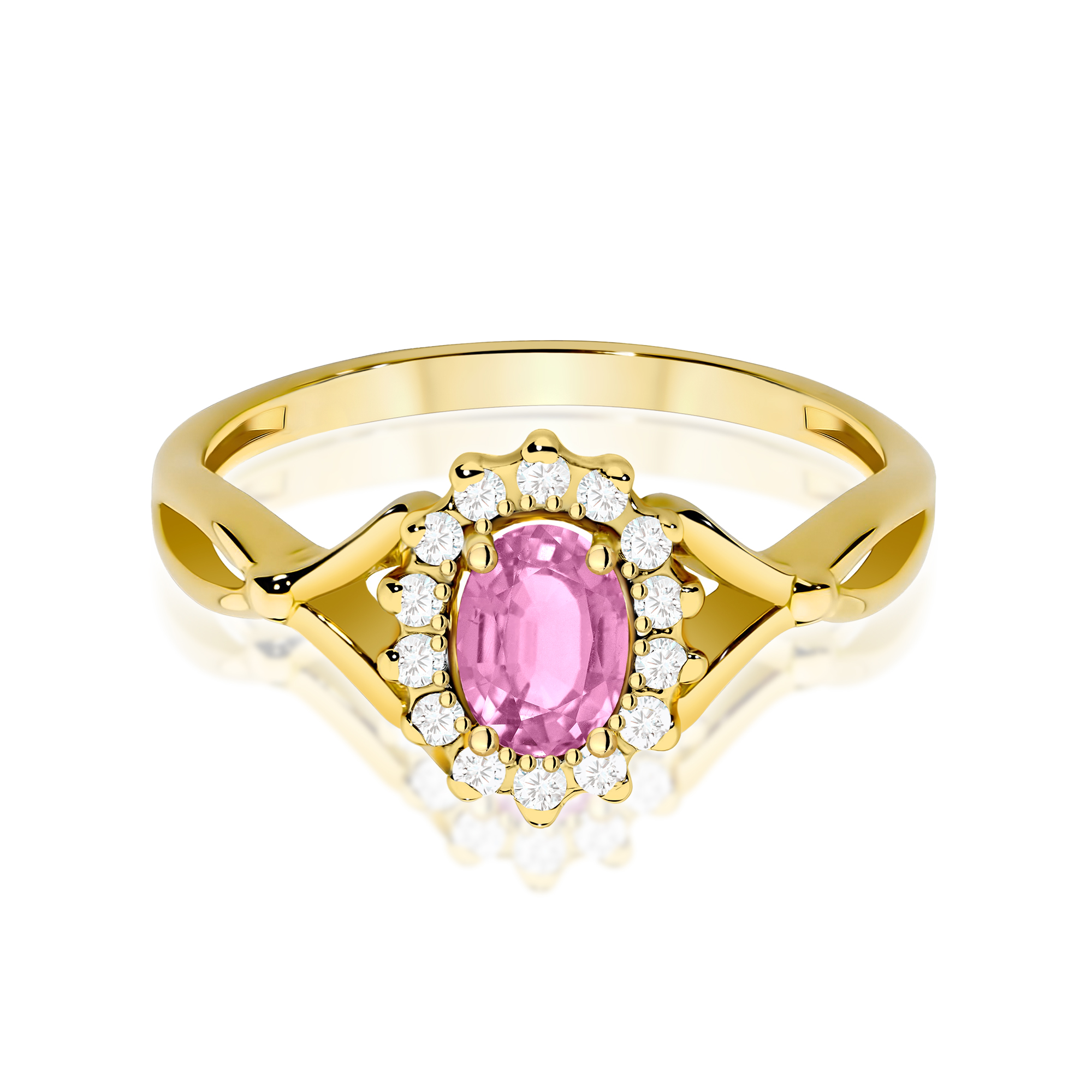 Pierścionek z kamieniem szafir różowy 0,45 ct W0182 · W182 - obrazek 2