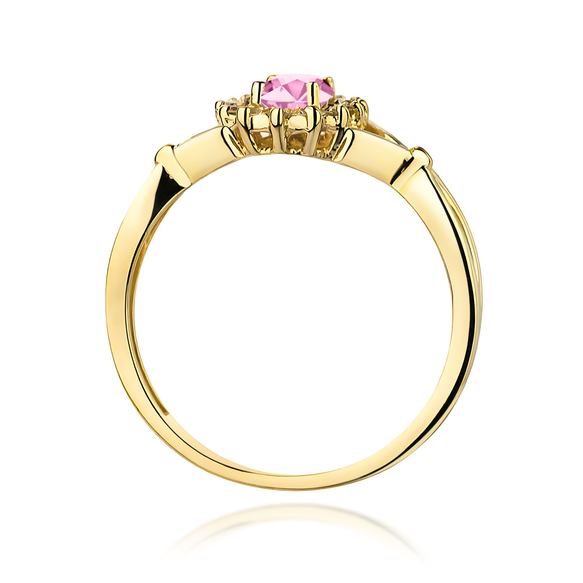 Pierścionek z kamieniem szafir różowy 0,45 ct W0182 · W182 - obrazek 3