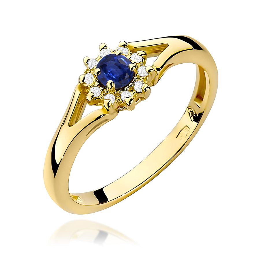 Pierścionek z szafirem 0,15 ct W0185 – żółte złoto próby 585 · W185